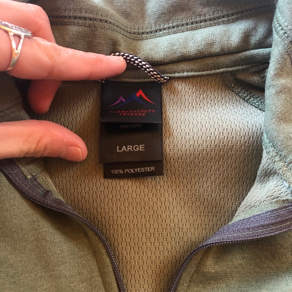 Green athletic quarter zip